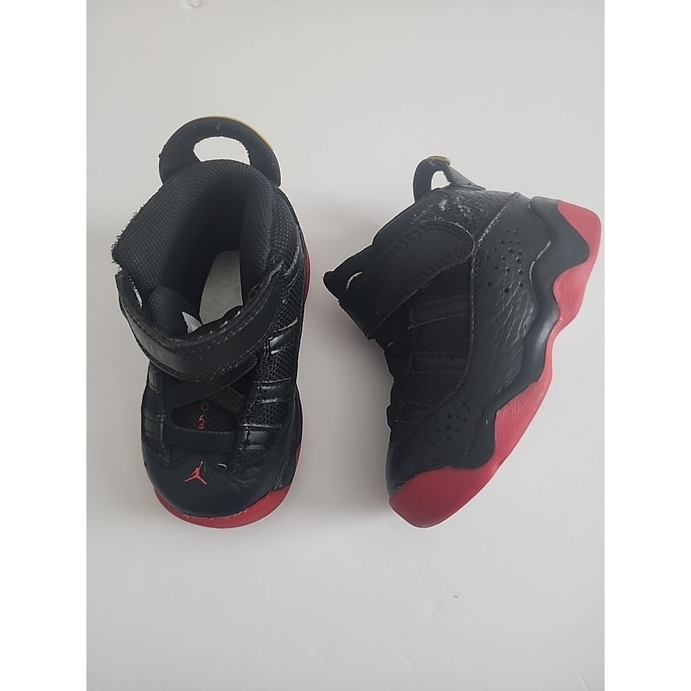 Jordan 6‎ Rings Shoes Sneakers Black University Red 323420-063 Toddler Sz 5C